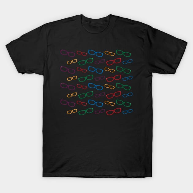 Glasses Pattern T-Shirt by amyvanmeter